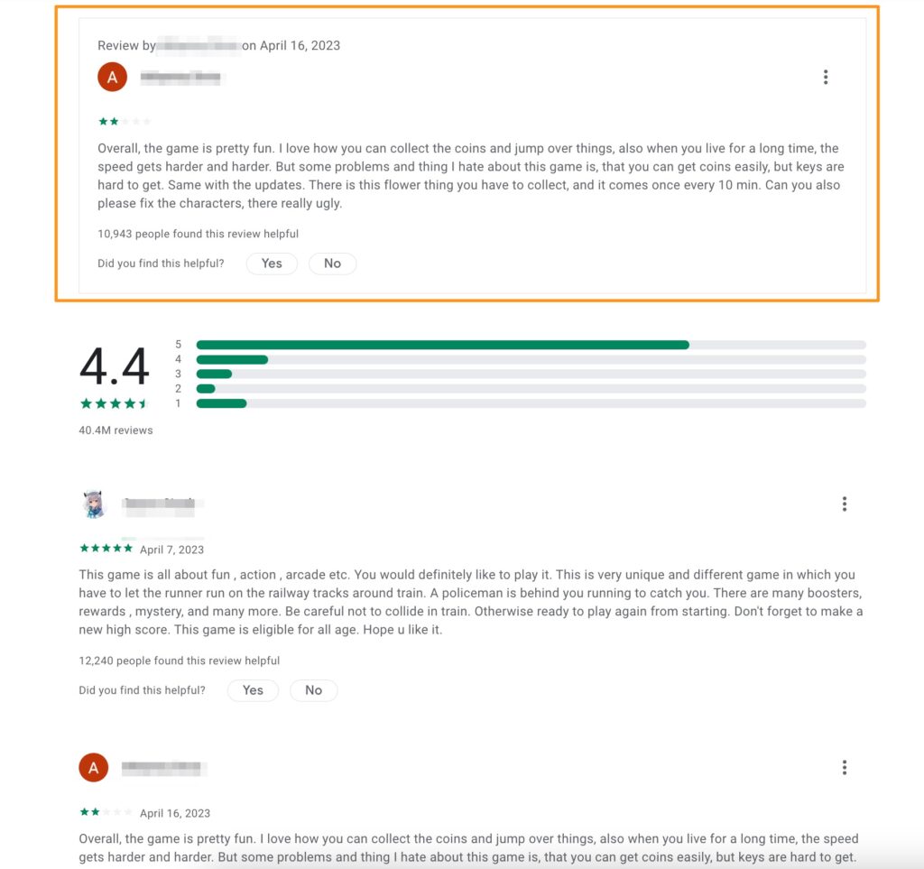 Google Play Review Url